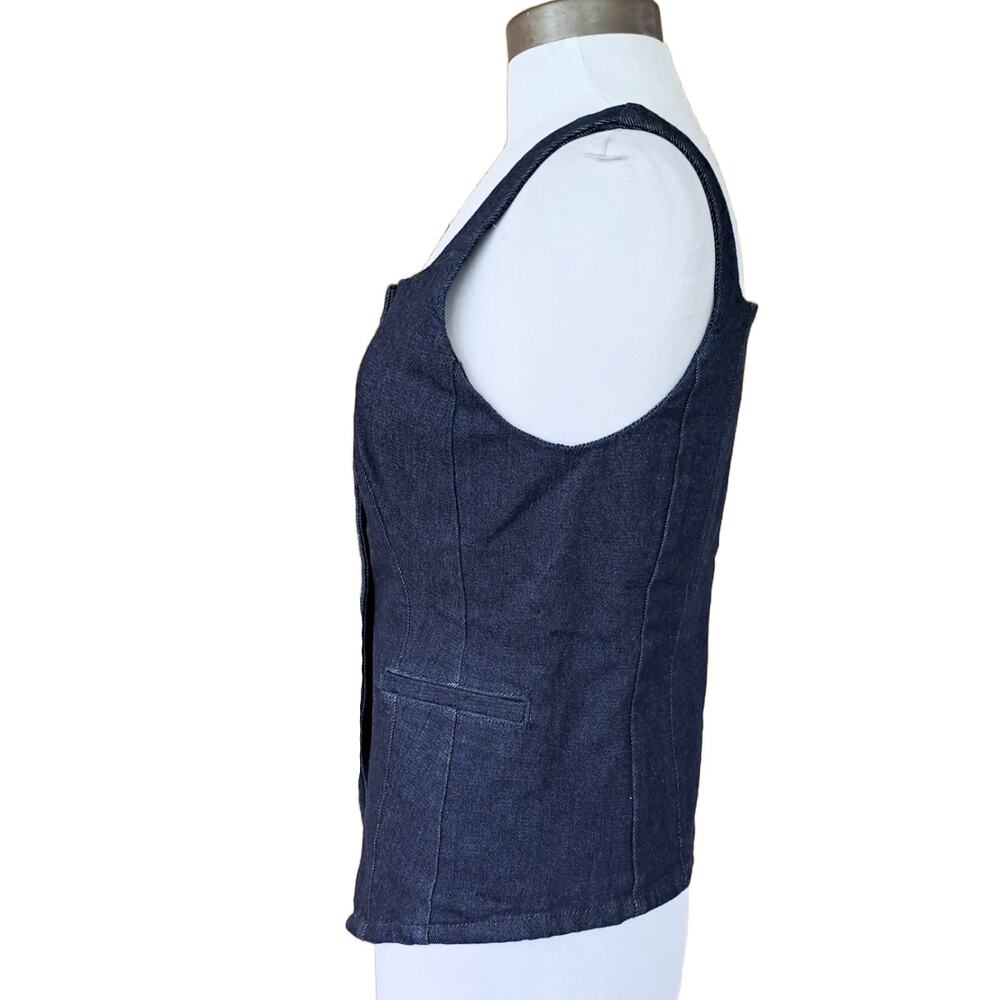 SPANX Dark Indigo Denim Square Neck Tank Top - Picture 6 of 10